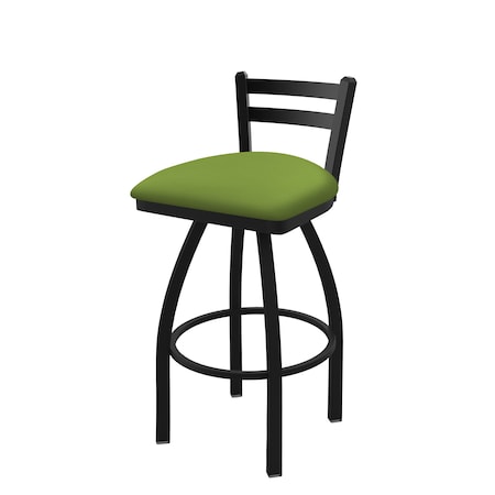 25 Low Back Swivel Counter Stool,Black Wrinkle,Canter Kiwi Green Seat